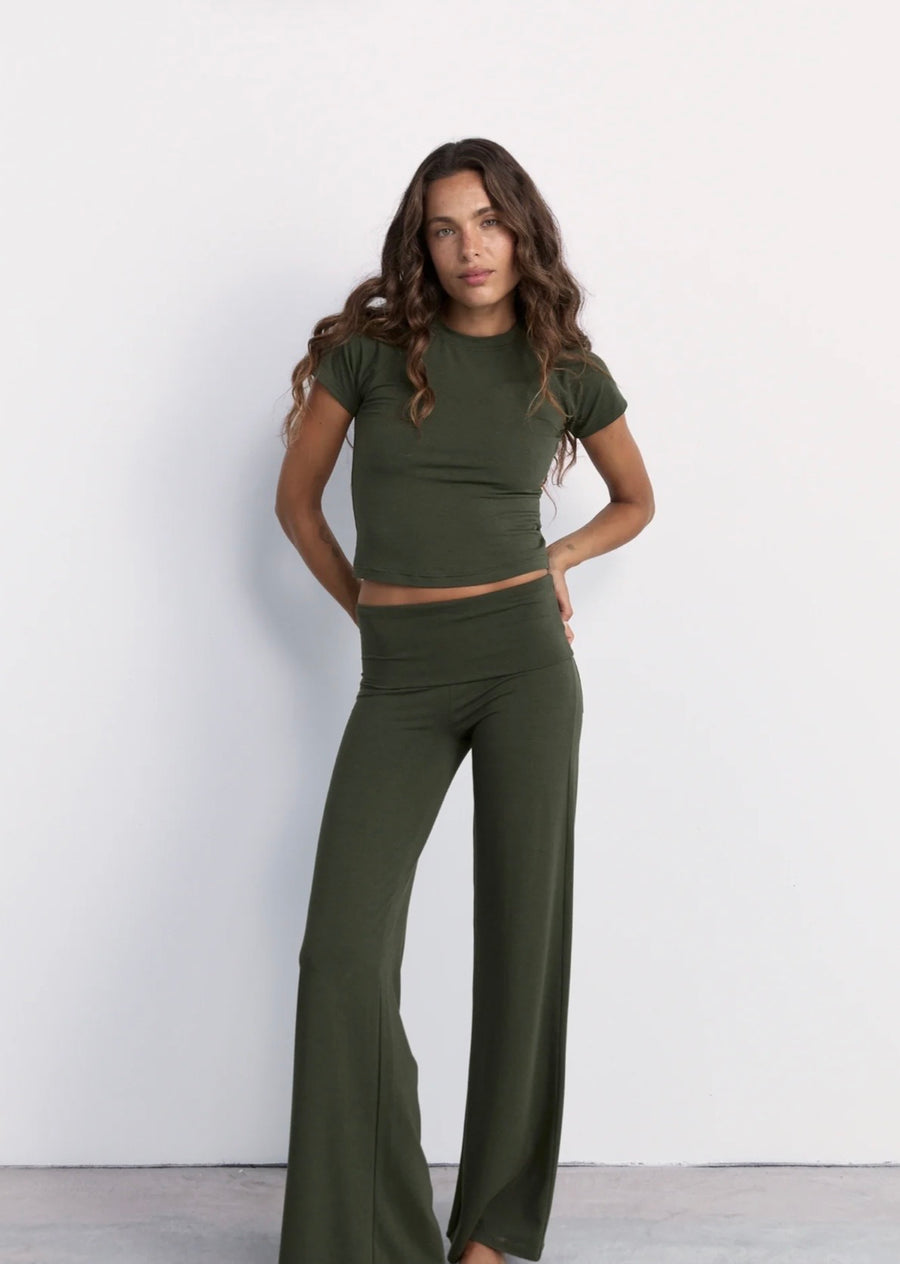 Pinky & Kamal II FULL Length YIN Flare - khaki