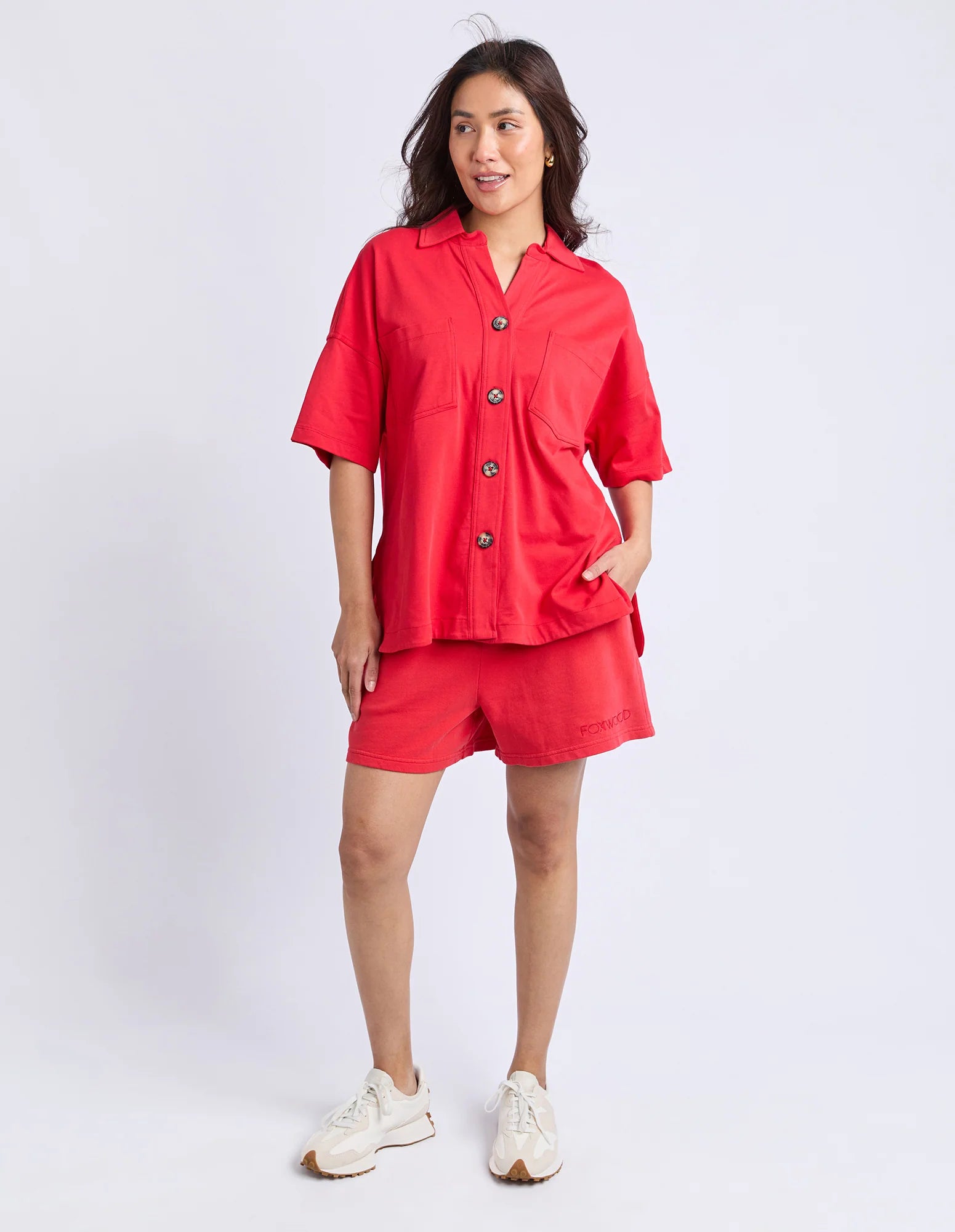FOXWOOD II POP-Over Shirt - Red