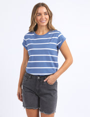 Foxwood II MANLY Stripe Tee - denim blue