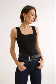 PRIMI II HARMONY SQUARE NECK TANK - Black