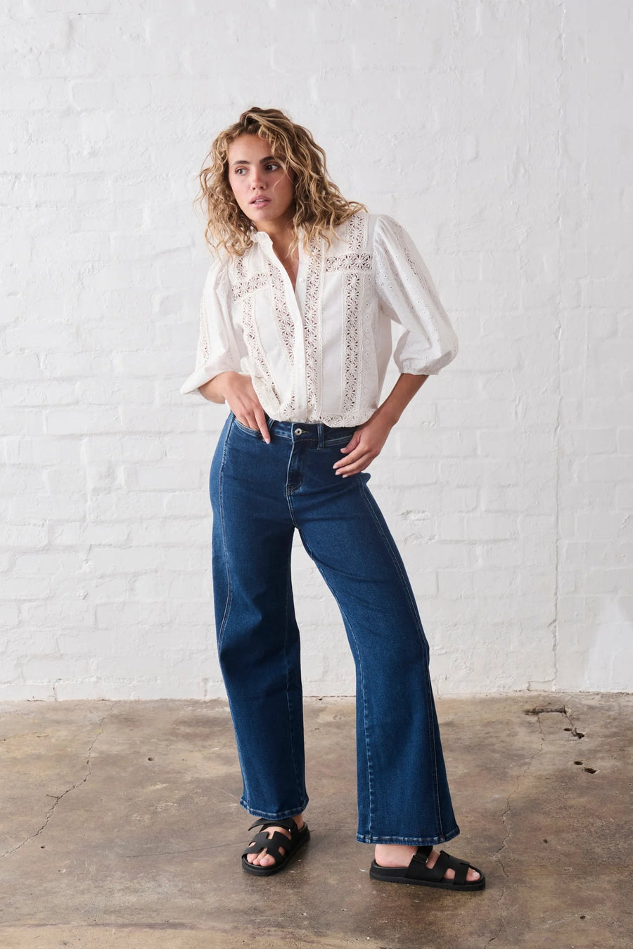 Kireina II PALAZZO jean - Mid Washed Blue