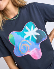 Elm II PARTY APPLIQUÉ TEE - Blue