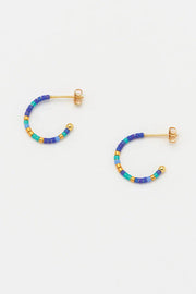 Estella Bartlett II Night Sky Beaded Hoop Earrings - Yellow Gold