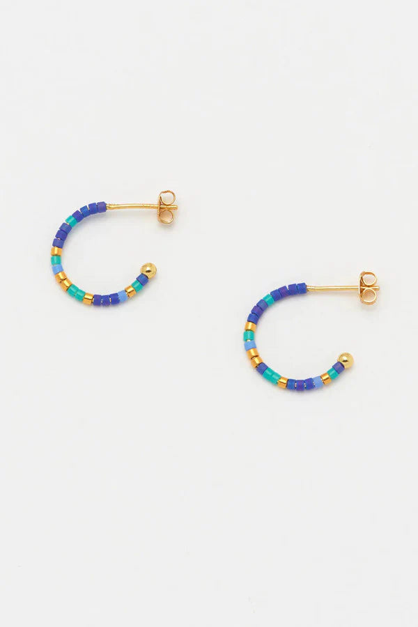 Estella Bartlett II Night Sky Beaded Hoop Earrings - Yellow Gold
