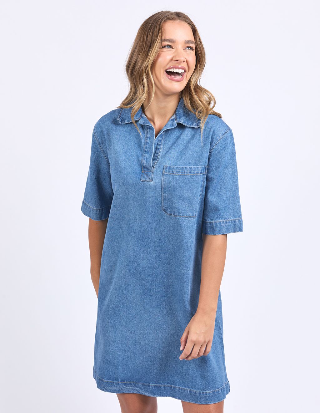 FOXWOOD II MONTE Shirt Dress - Mid Blue
