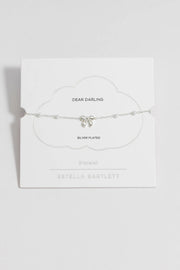 Estella Bartlett II Bow with Pearl Beaded Chain Bracelet - Silver