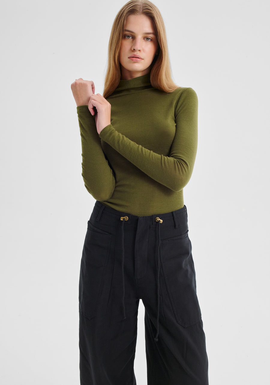 Morrison II MORRI Merino High Neck - avocado