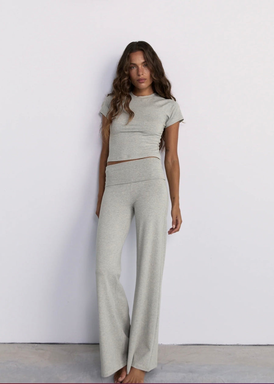 Pinky & Kamal II FULL Length YIN Flares - grey marle