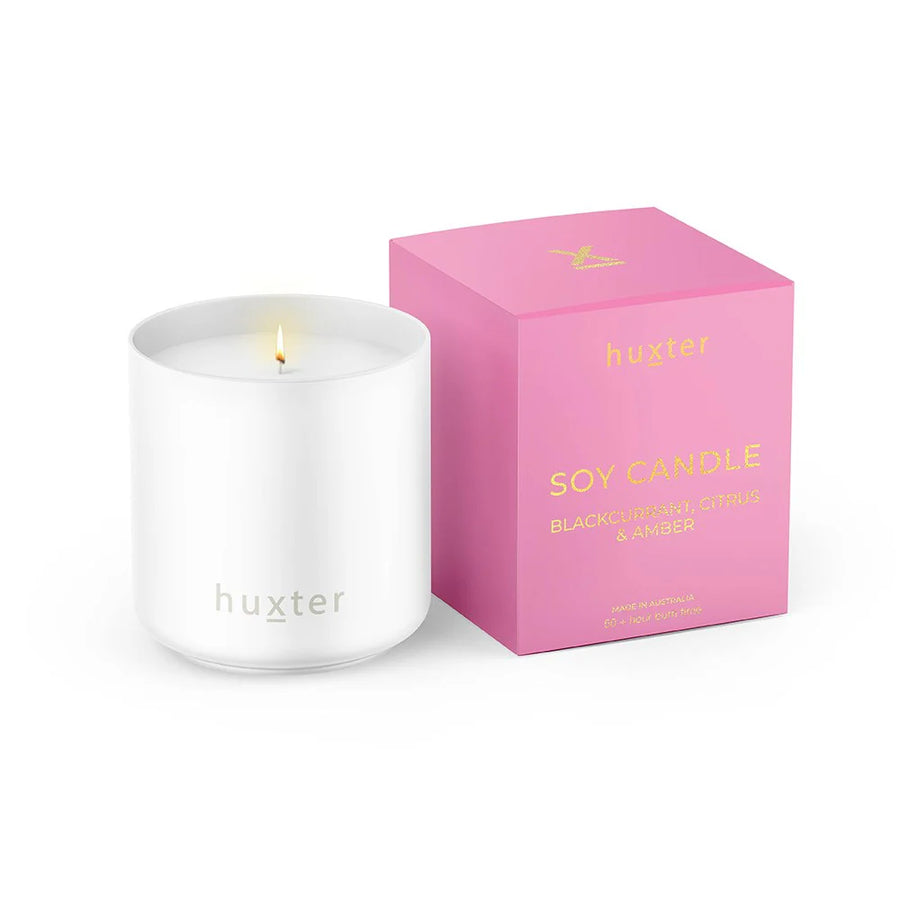 Huxter II Candle Boxed - Blackcurrant, Citrus & Amber - Xmas Flowers Collection