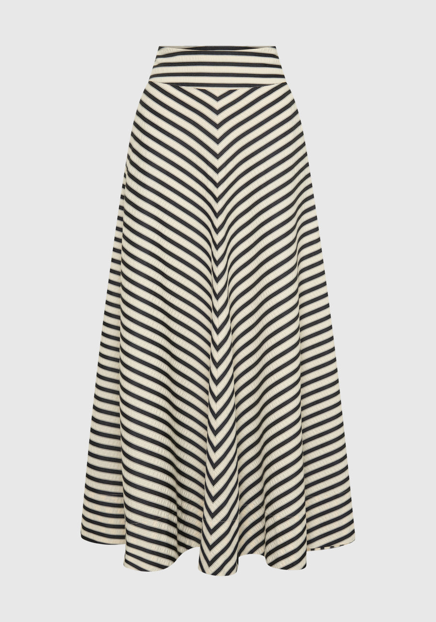 Morrison II MARINA SKIRT - Stripe Black/Cream