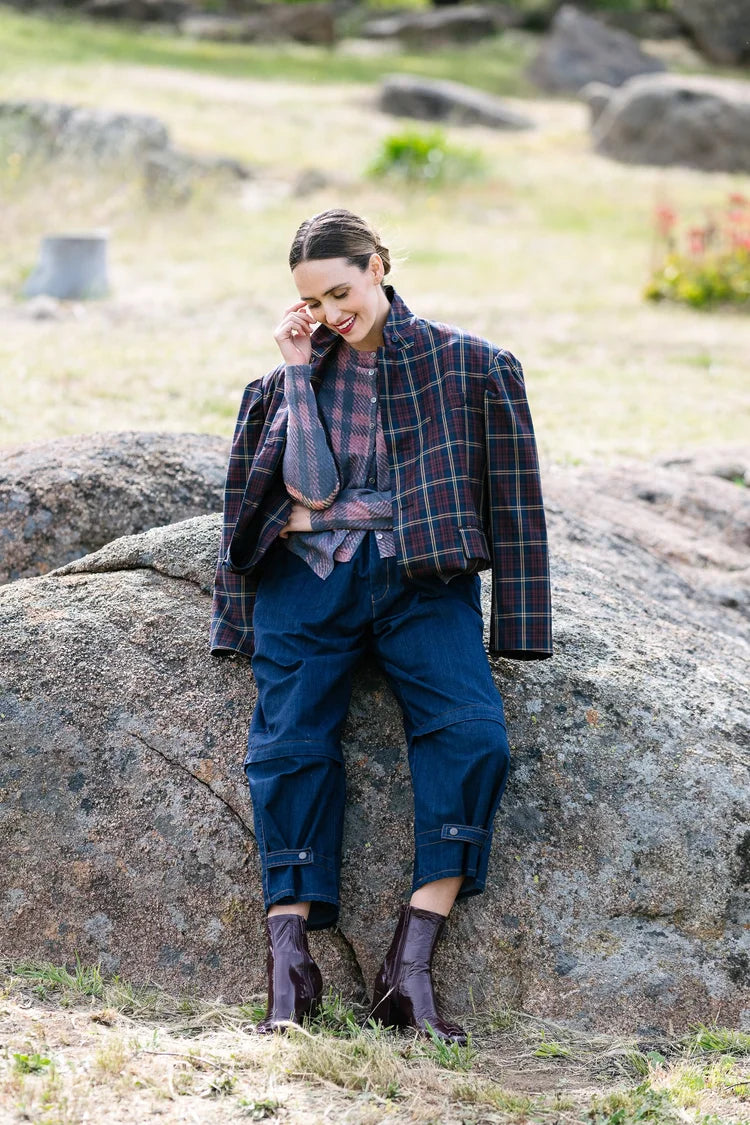 Maud Dainty II SKYE JACKET - Navy/Red Check