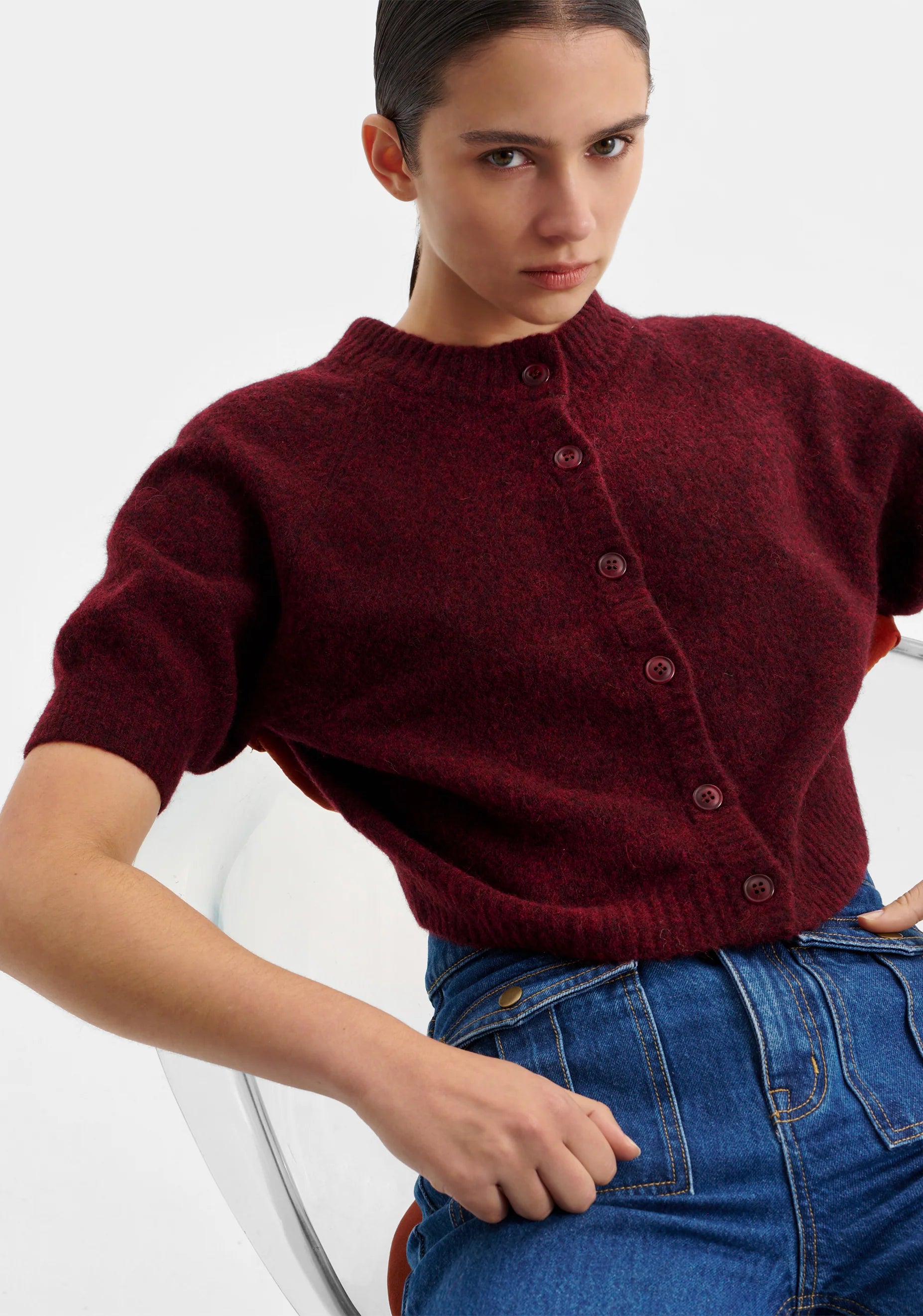 Morrison II SOLENNE Knit Cardigan - eggplant