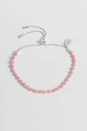 Amelia Bracelet Silver Plated - Coral Agate