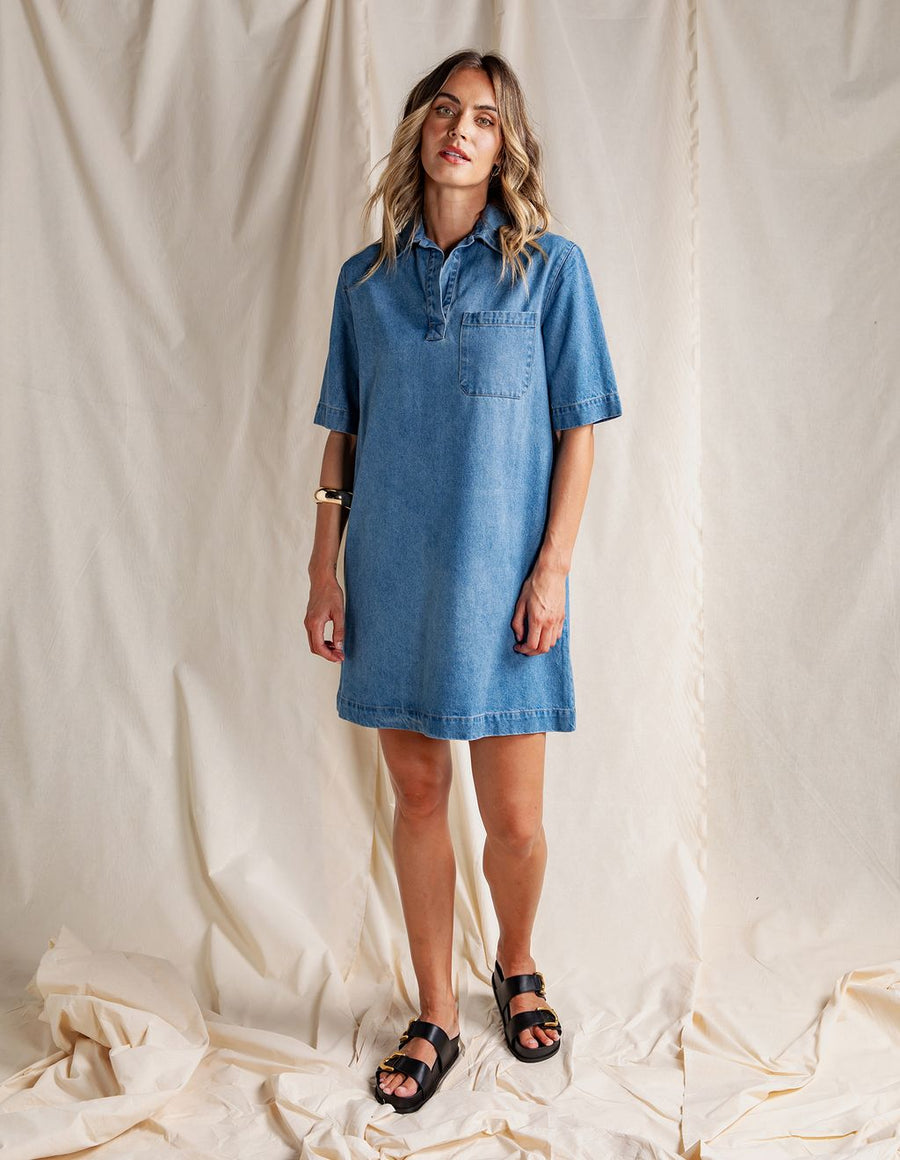 FOXWOOD II MONTE Shirt Dress - Mid Blue
