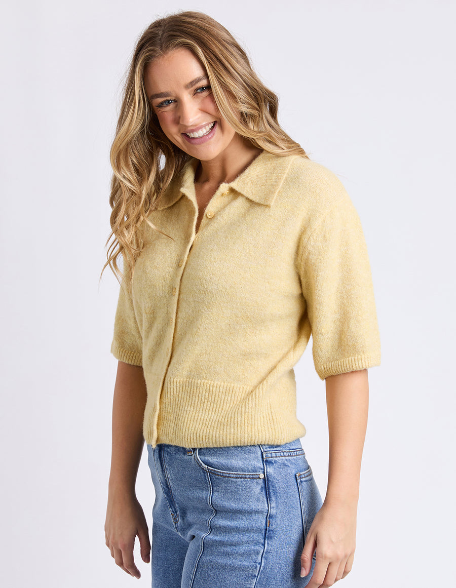 Foxwood II FERNIE Button Knit - yellow