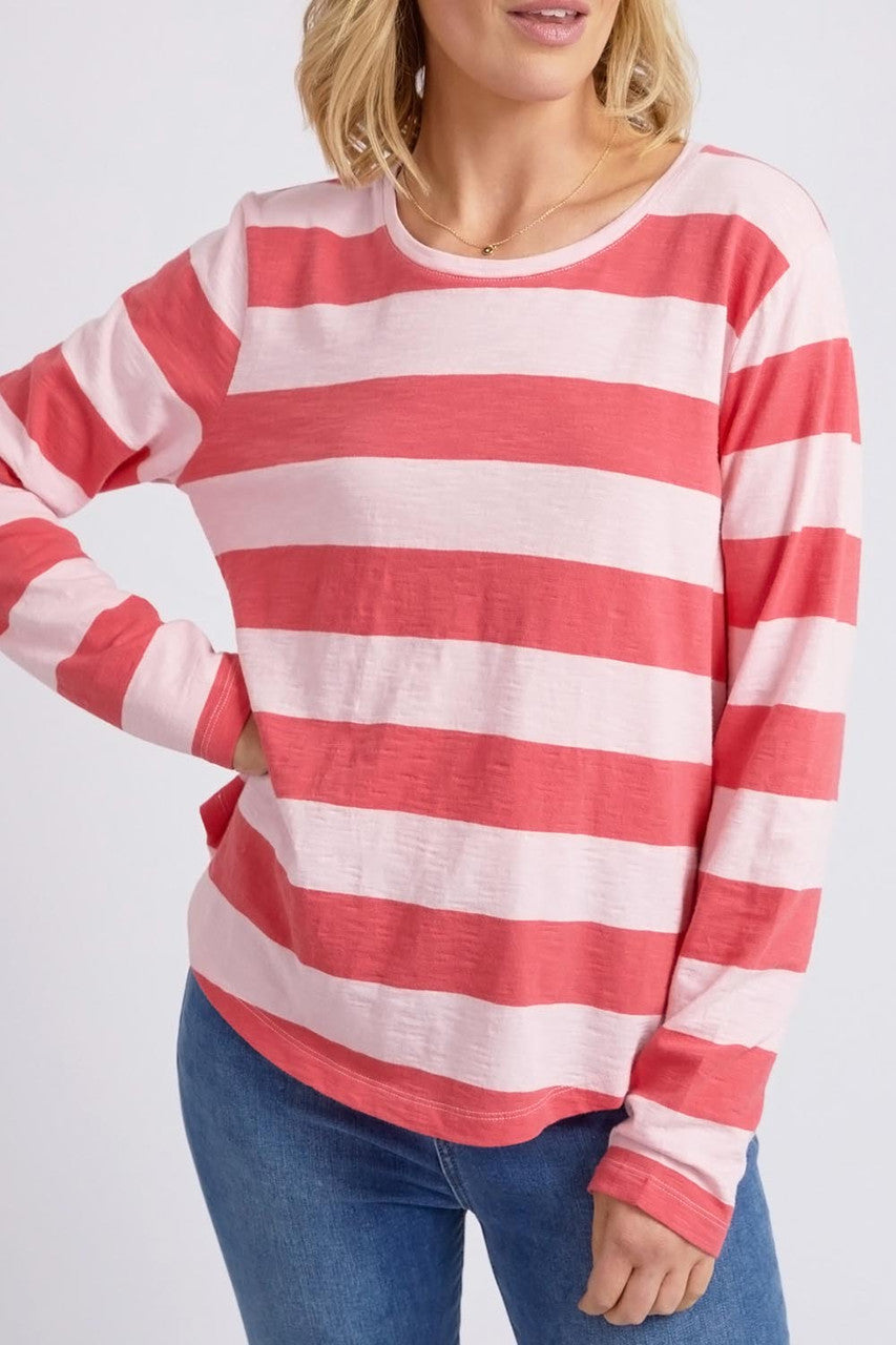 Elm Lifestyle II SPRITZ Stripe L/S Tee - Coral Pink