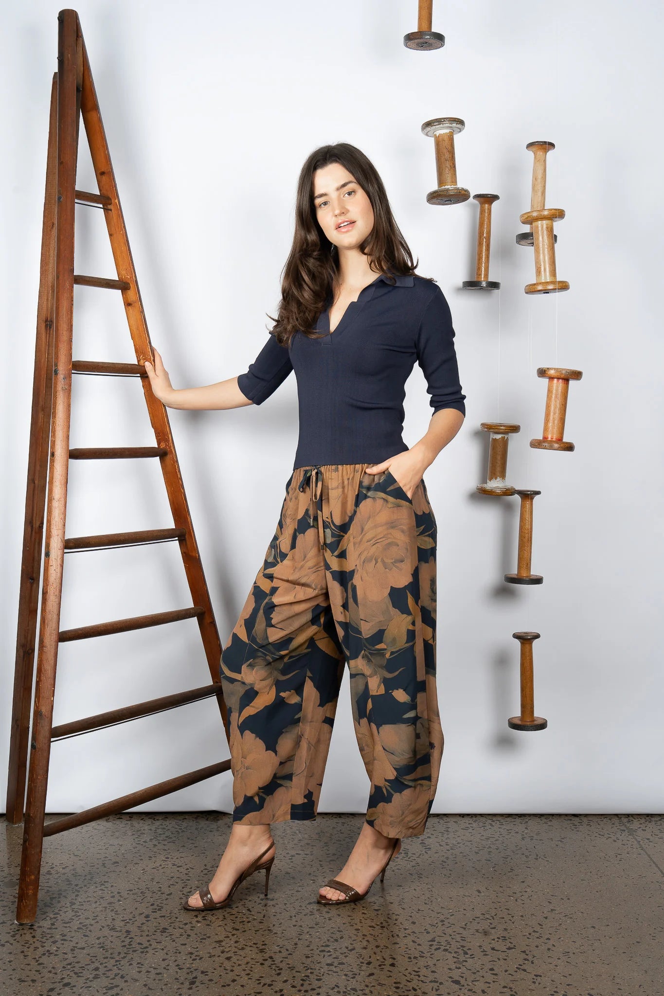 M.A Dainty II NIKO silk pants - blue floral