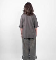 M.A Dainty II PEONY Linen/Cotton Tee - Kelp (olive)