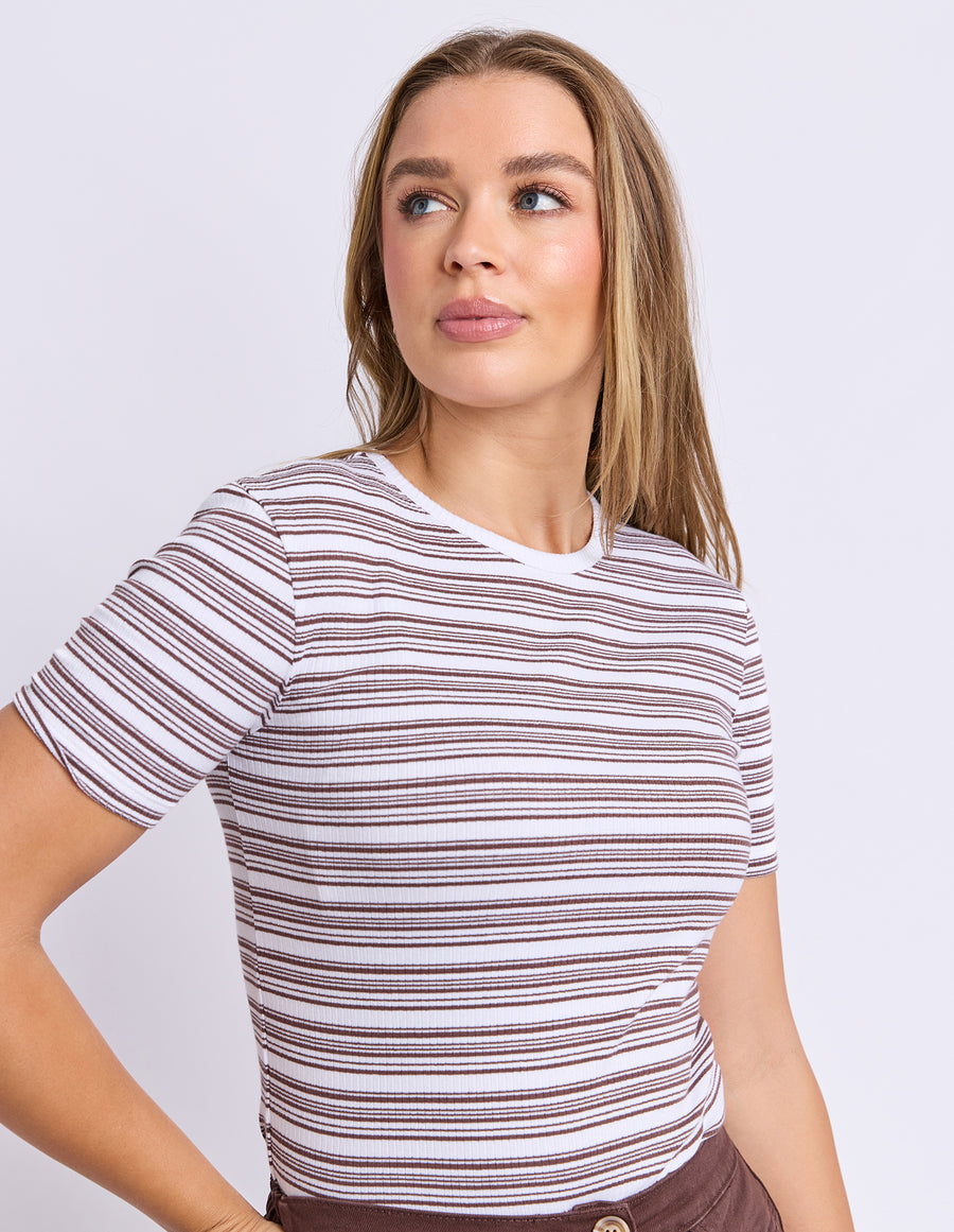 Foxwood II LEONA RIB TOP - Chocolate