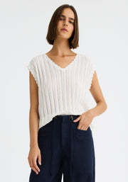 Morrison II ODETTE KNIT VEST - White