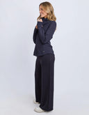 Zip Through Active Jacket - Midnight Blue