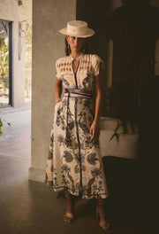 OnceWas II XANTHIA Diamond Smock Dress - imperial stone