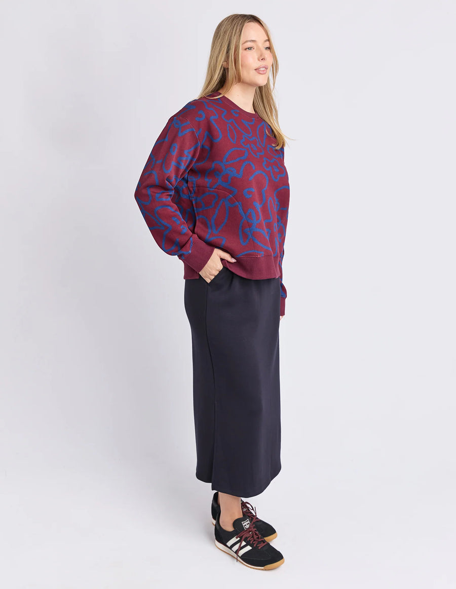 Elm Lifestyle II FREEDOM Floral Crew - plum/pattern