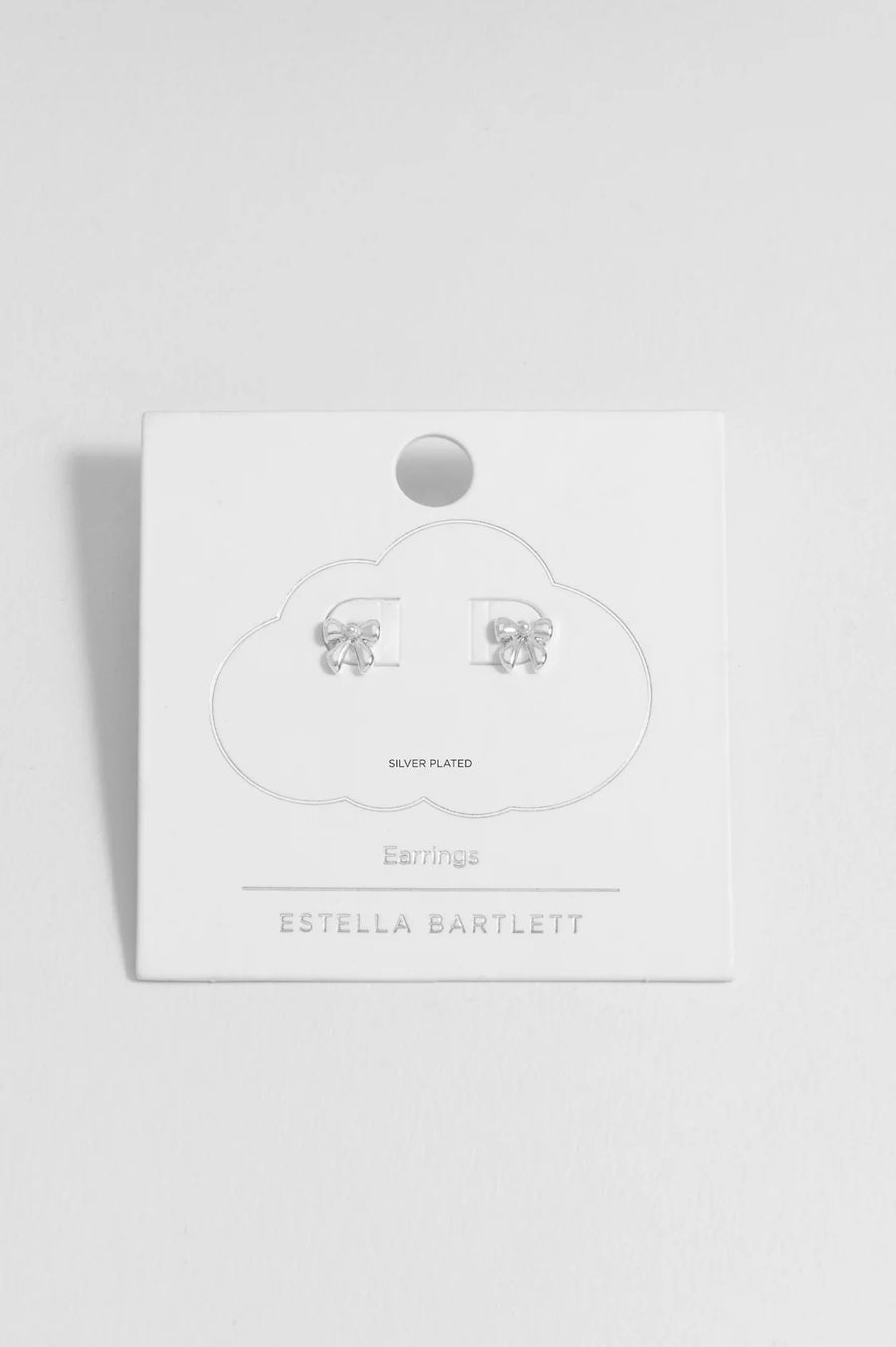Estella Bartlett II Pearl Bow Stud Earrings - Silver