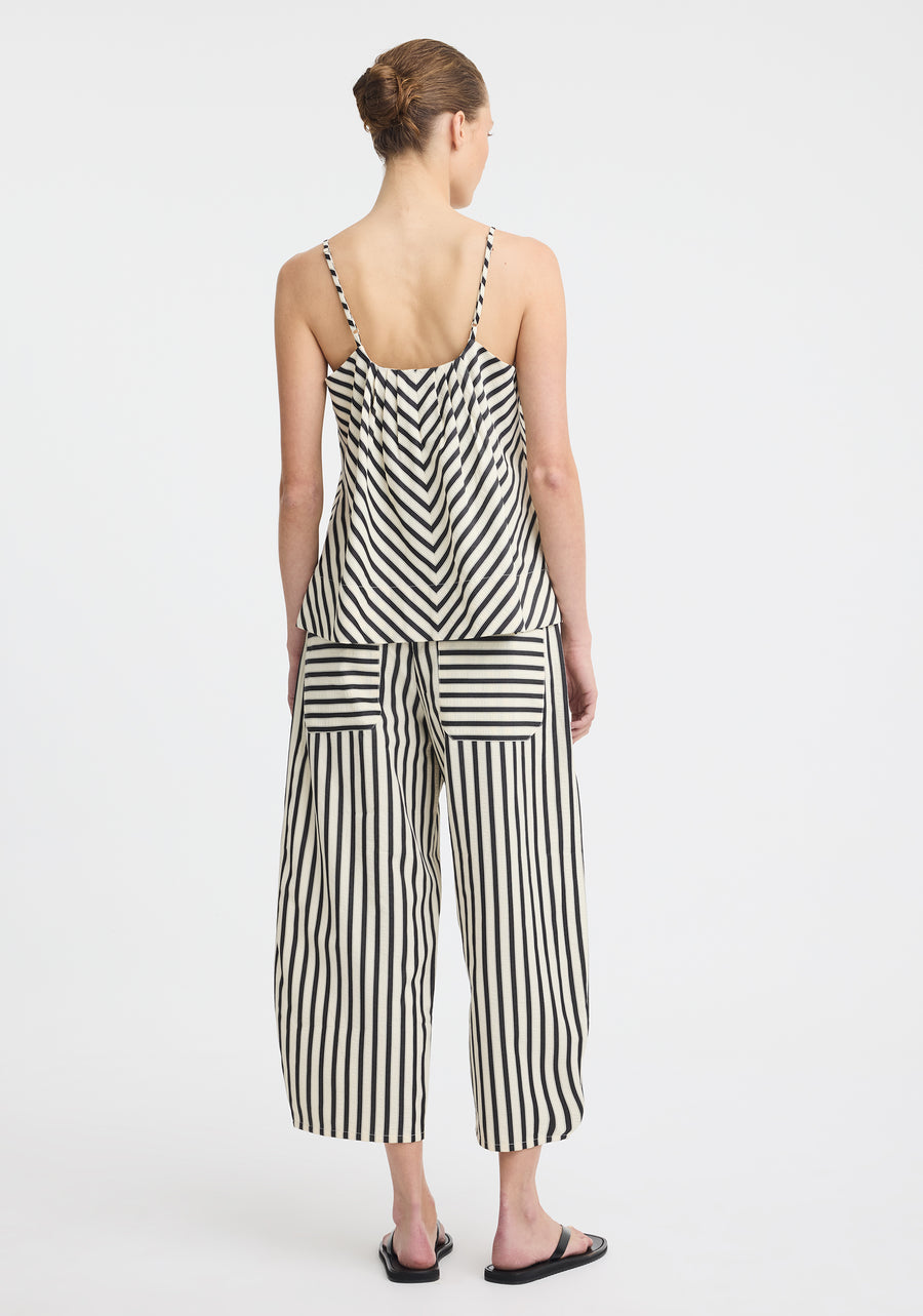 Morrison II MARINA CROP PANT - Stripe Black/Cream