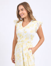 Foxwood II SIERRA Dress - Lemon/White