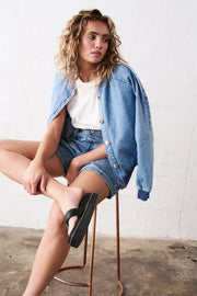 Kireina II SABRINA Bomber - Check Stitch 70s blue