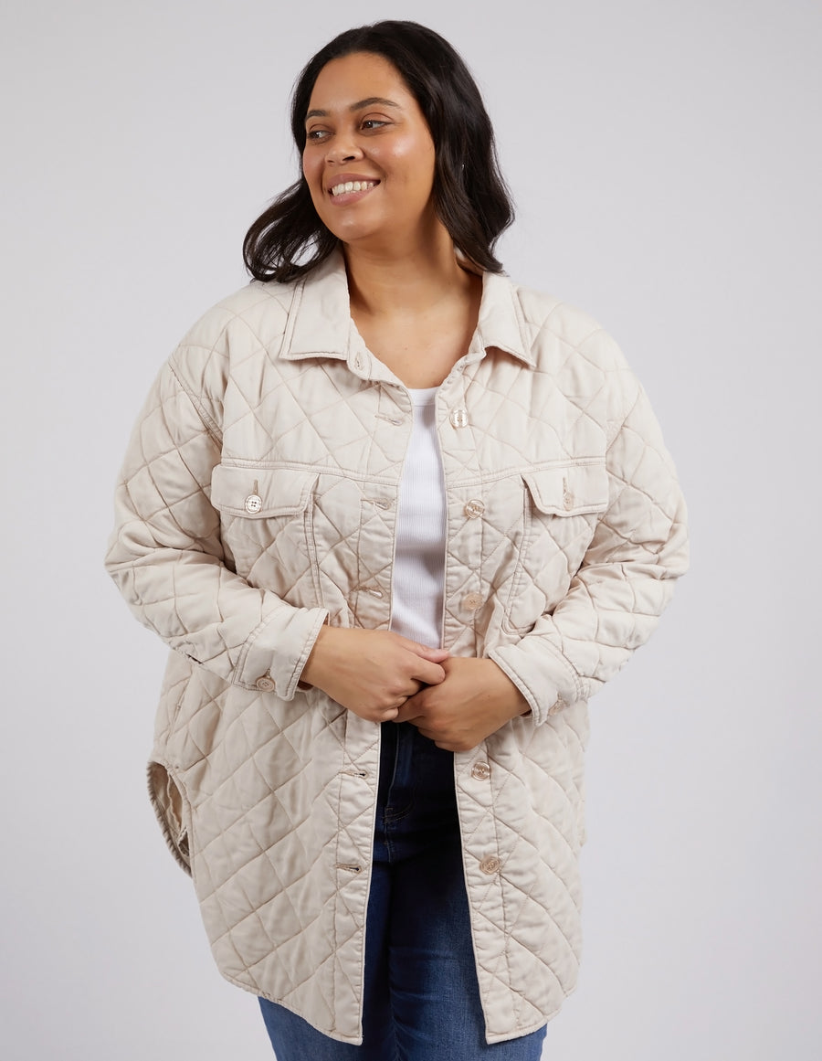 Elm Lifestyle II KATIE Quilted Shacket - oat