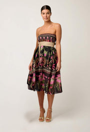 OnceWas II CORDELIA Placement Silk Cotton Skirt - Anthos Lotos