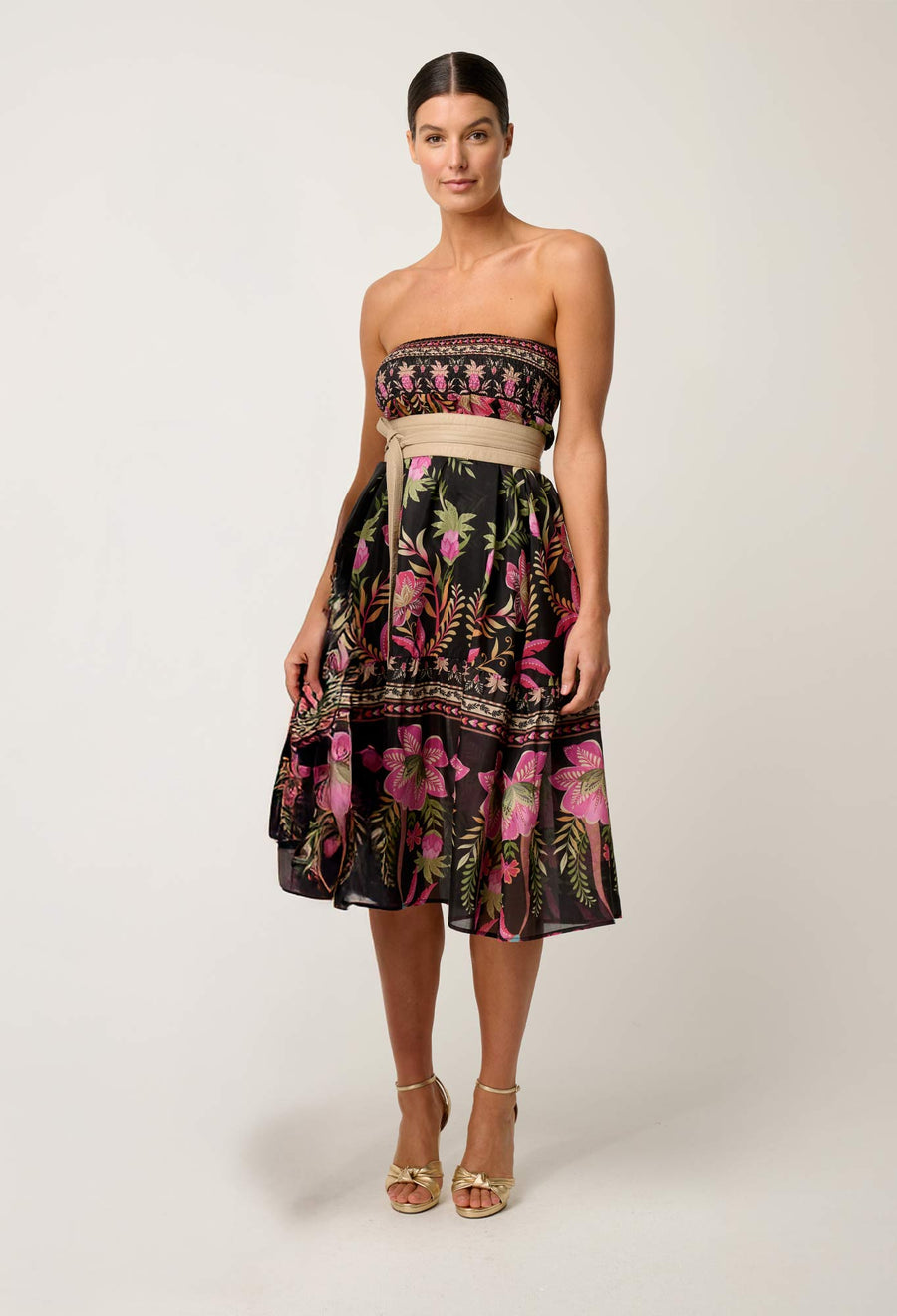 OnceWas II CORDELIA Placement Silk Cotton Skirt - Anthos Lotos