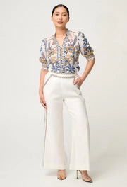 Oncewas II Petite - ZARA Trim Detail Pant - ivory