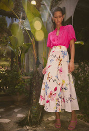 OnceWas IIPANDOREA Dobby Stitch Detail Skirt - plume blossom