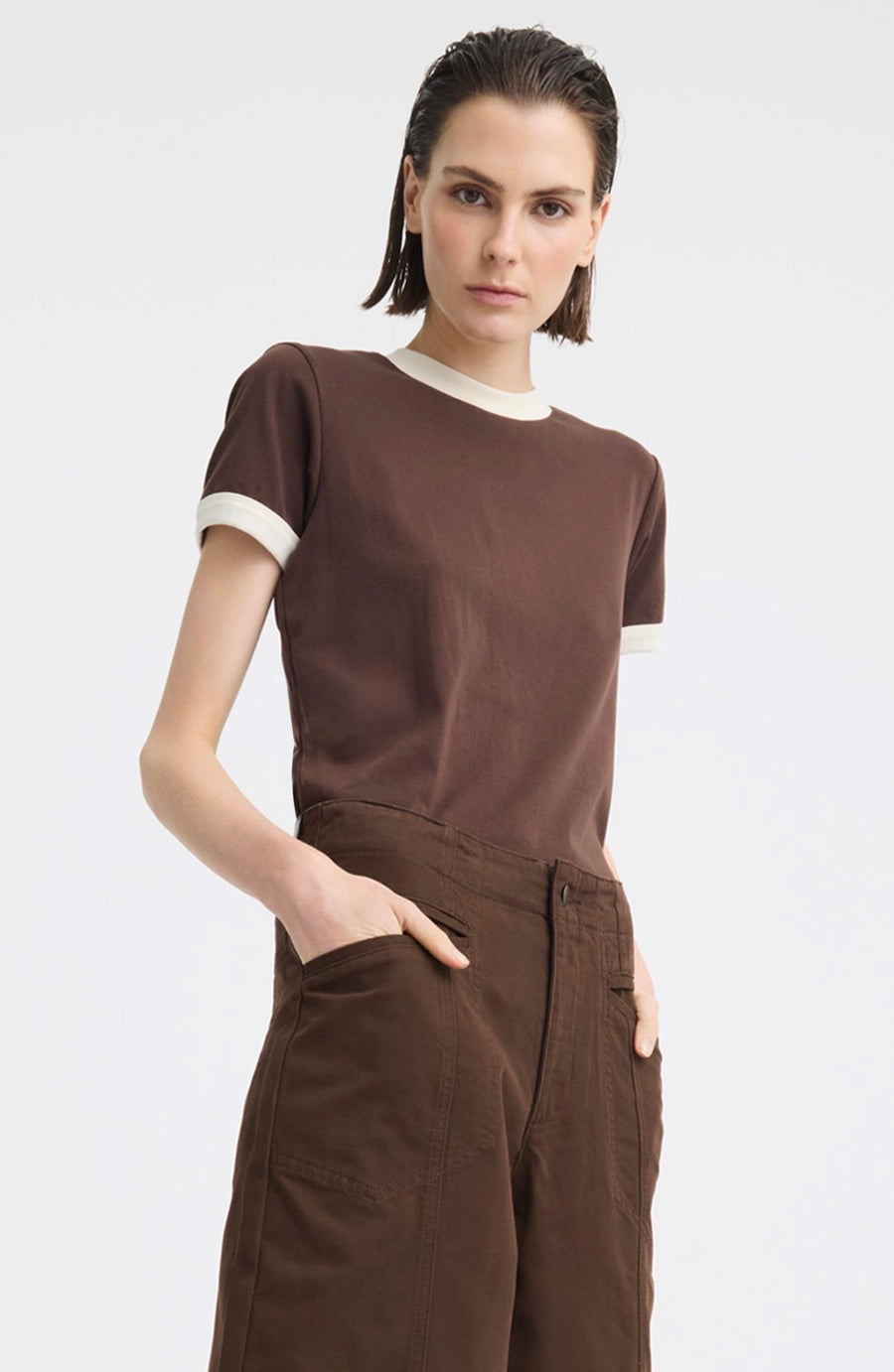Morrison II MARCO TEE - Choc/Ecru