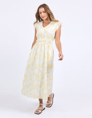 Foxwood II SIERRA Dress - Lemon/White