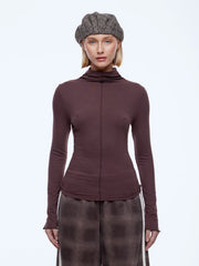 Ena Pelly II CHEVVAH Long Sleeve Top - chocolate