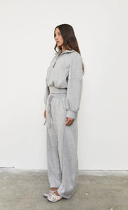 Pinky & Kamal II BARREL FLEECE TRACK PANT - Grey Marle