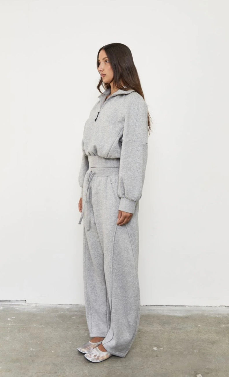 Pinky & Kamal II BARREL FLEECE TRACK PANT - Grey Marle