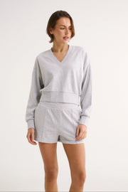 PRIMI II CHARLOTTE V NECK JUMPER - Grey