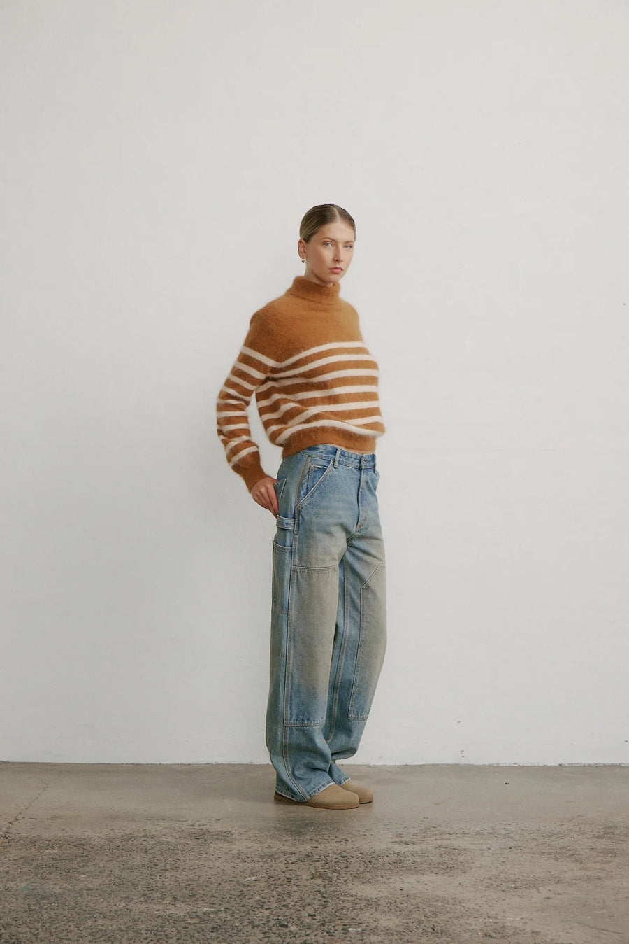 World of Nomads II Tessa Roll Neck Knit - Caramel