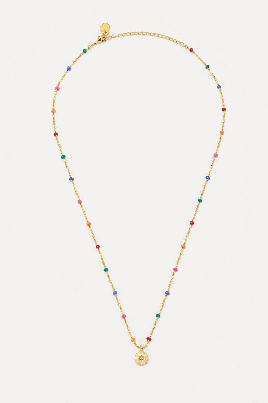 Estella Bartlett II CZ Pendant Rainbow Beaded Necklace