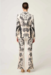 OnceWas II LEANDRO Contrast Lace Trim Linen Blazer