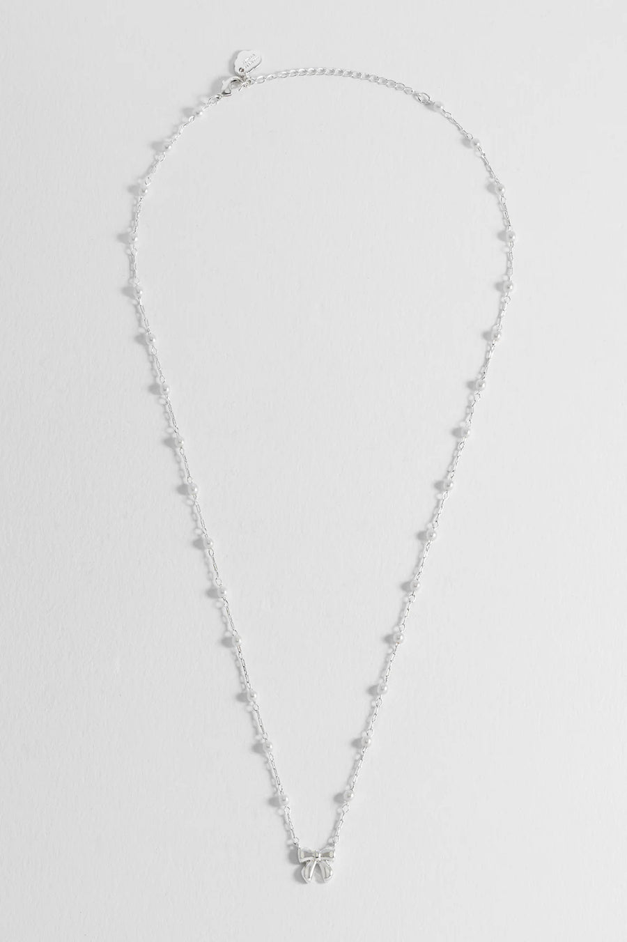 Estella Bartlett II Pearl And Bow Chain Necklace - Silver