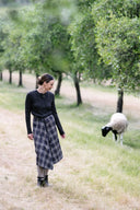 Argo Skirt - Brown/Gold Check