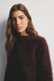 World Of Nomads II ADELE Cashmere Crew Neck Knit - Aubergine