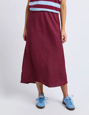 Elm Lifestyle II ELENI Bias Linen Skirt - plum