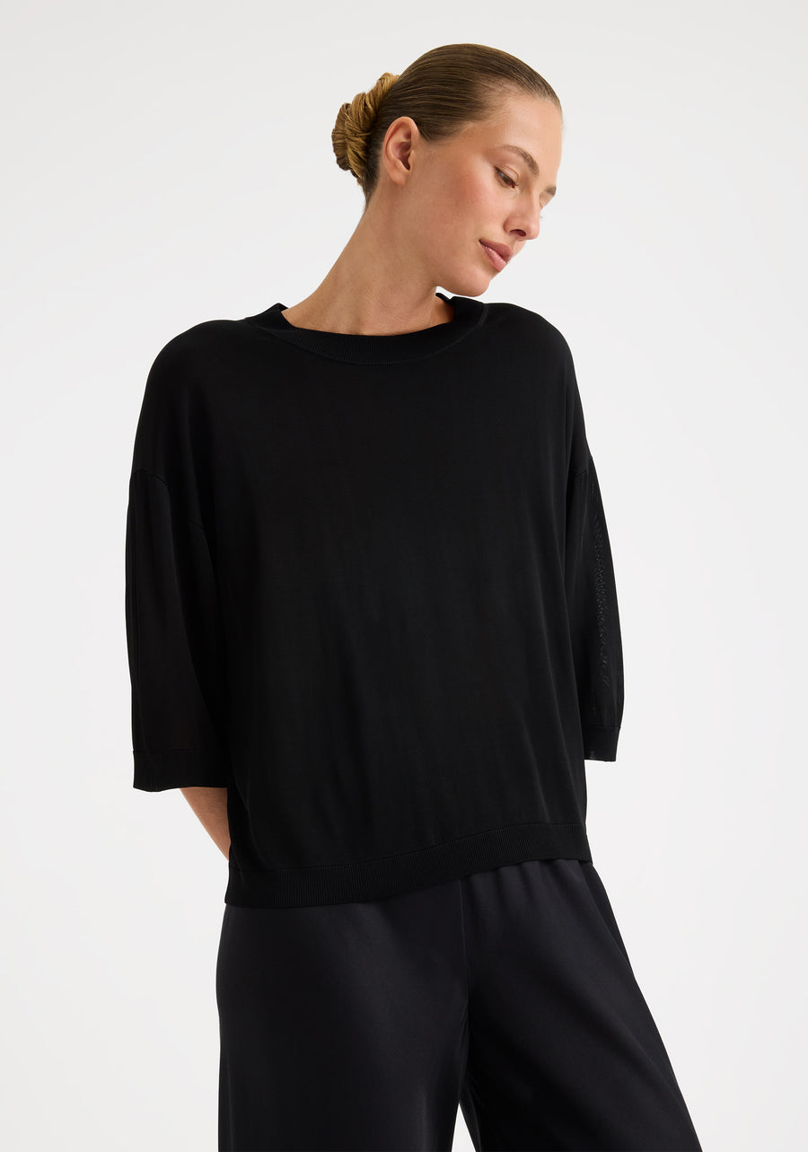 Morrison II NELE KNIT T-SHIRT - Black